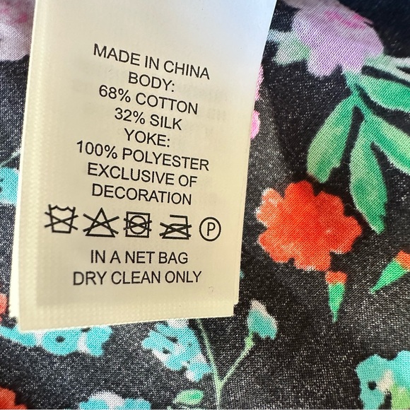 Kate Spade Black Floral Lace Yoke Sleeveless Top Sz Small Boho Feminine Tassels - Picture 7 of 9